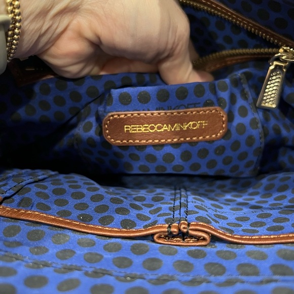 Rebecca Minkoff brown and pink woven handbag - Picture 3 of 4